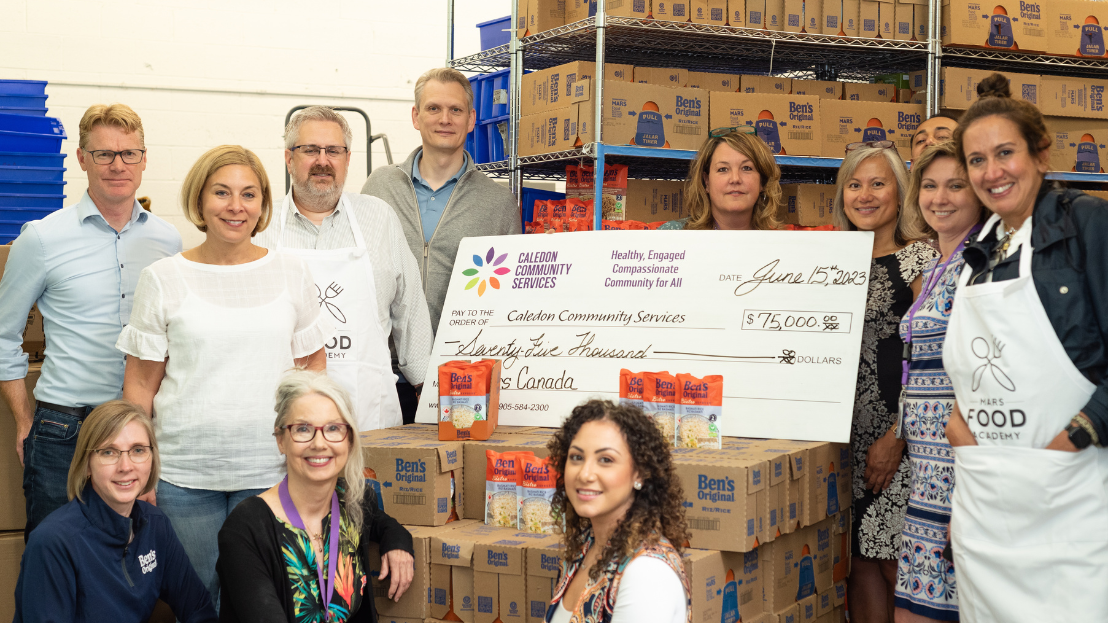 Mars Canada contributes 75,000 and 10,000 pounds of food to Caledon